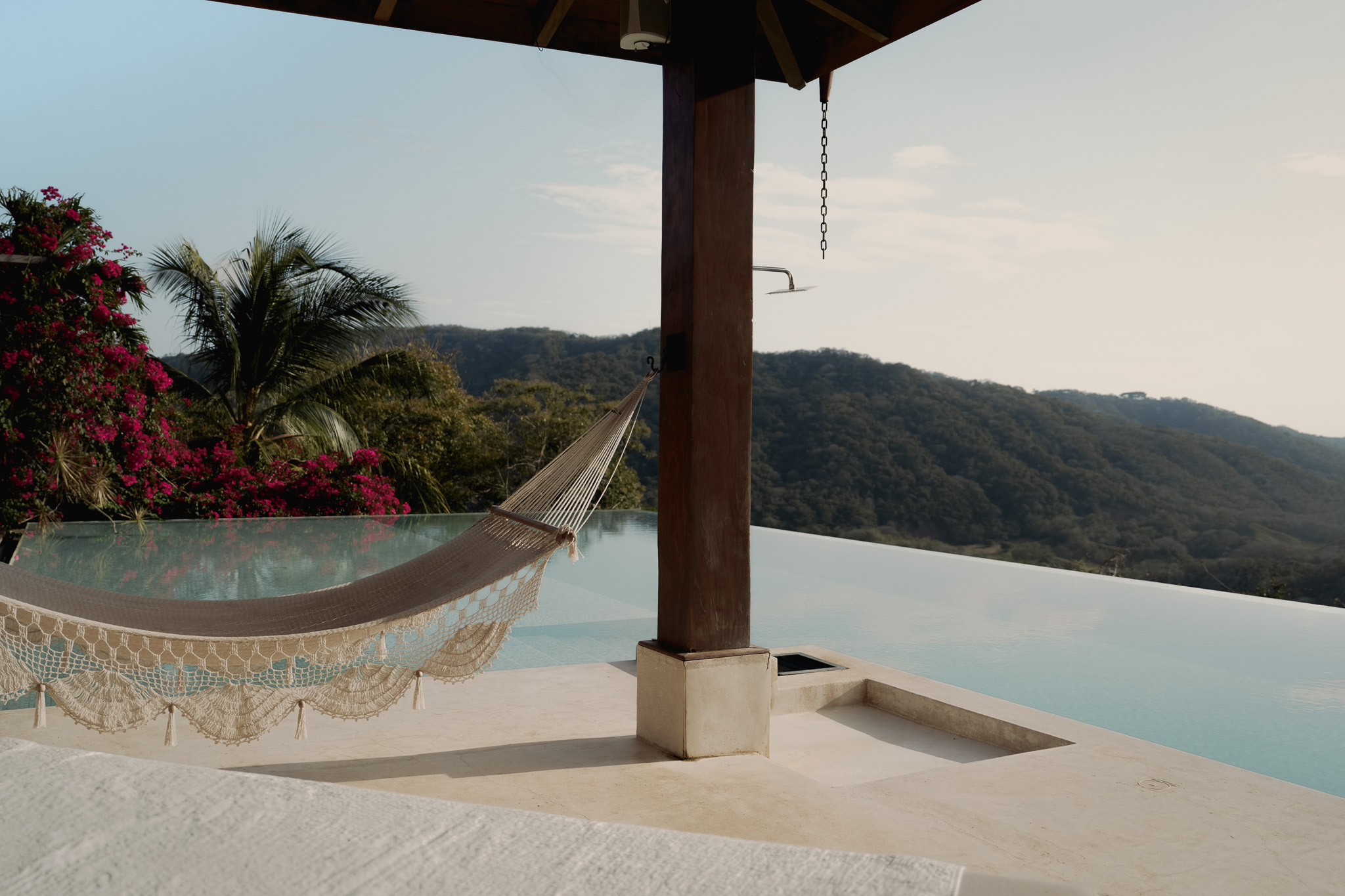 Hammock overlooking infinity pool
